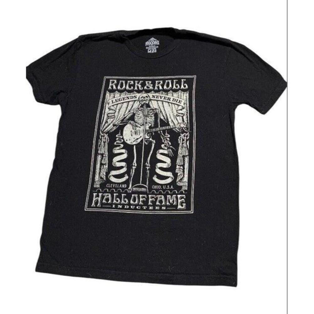 Rock & Roll Fame Inductees 1986-2021 Legends Never Die Black Shirt S Skeleton
